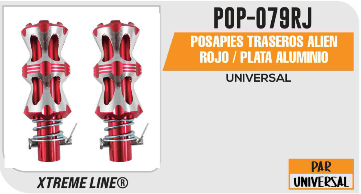 POSAPIES TRASEROS ALIEN ROJO / PLATA ALUMINIO