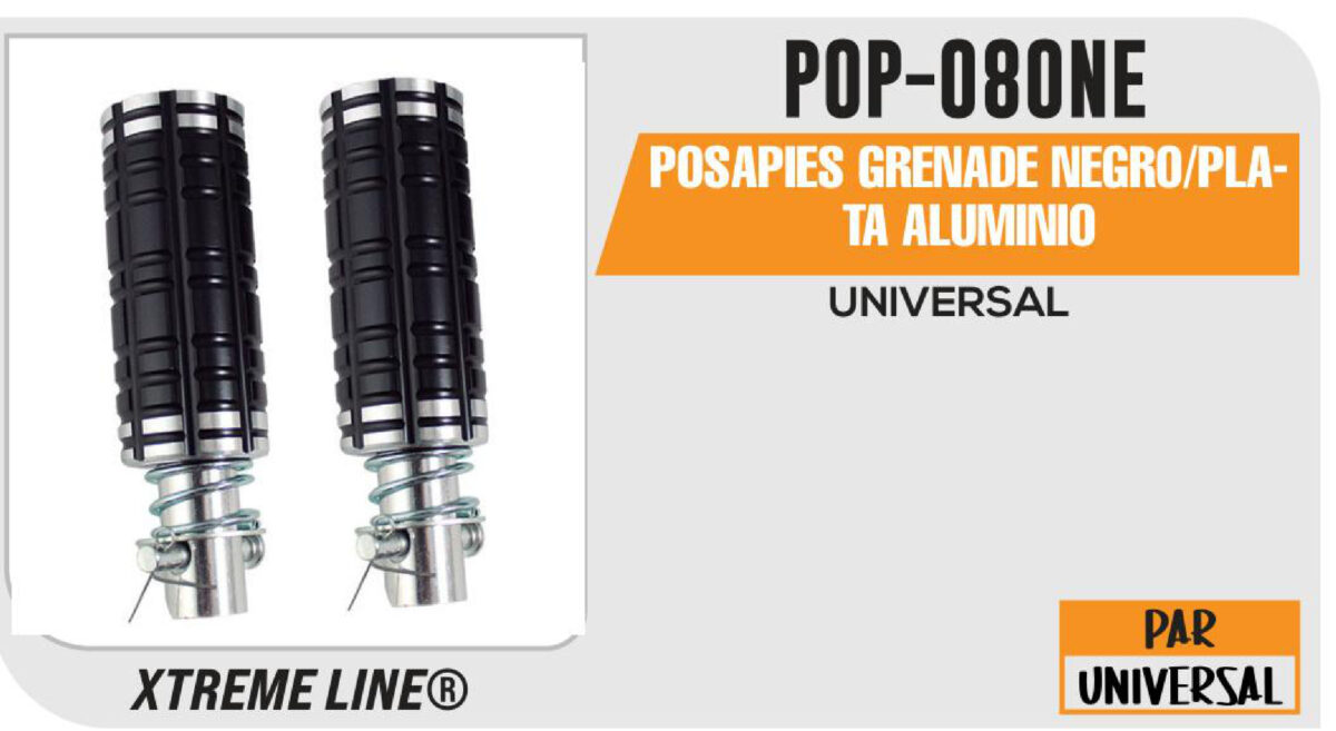 POSAPIES GRENADE NEGRO / PLATA ALUMINIO