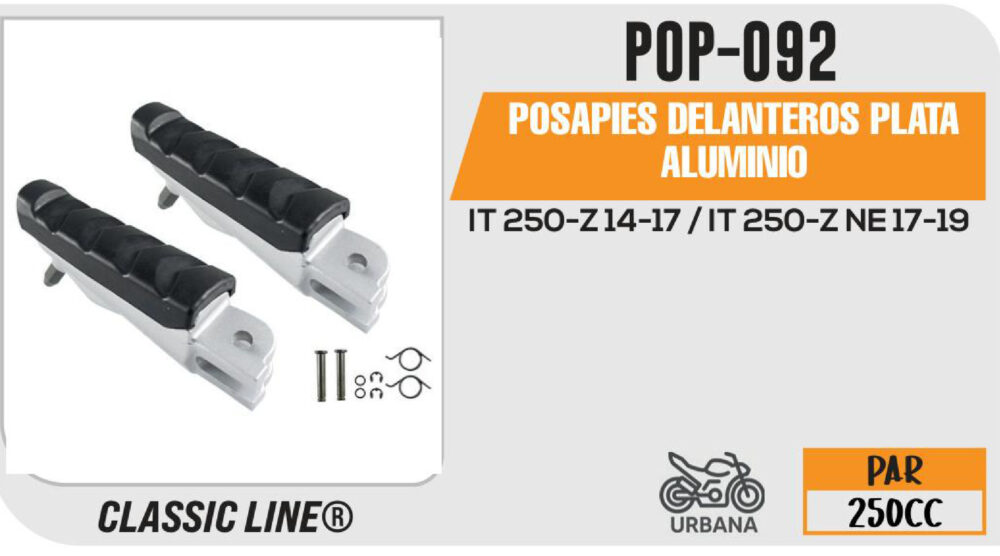 POSAPIES DELANTEROS PLATA ALUMINIO