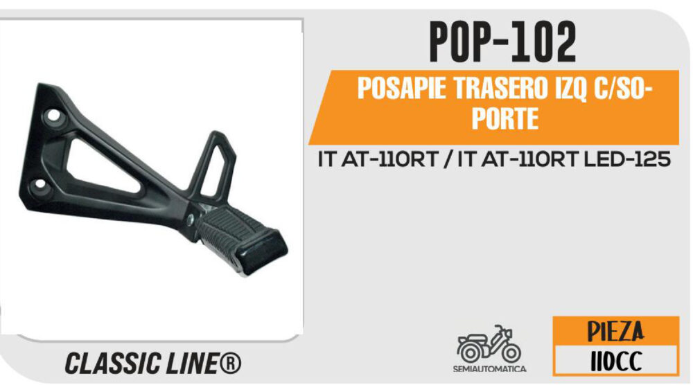 POSAPIE TRASERO IZQUIERDA C/SOPORTE