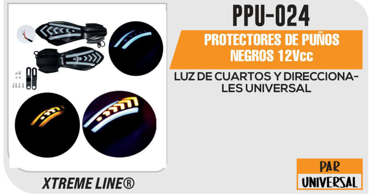 PROTECTORES DE PUÑOS NEGROS 12Vcc