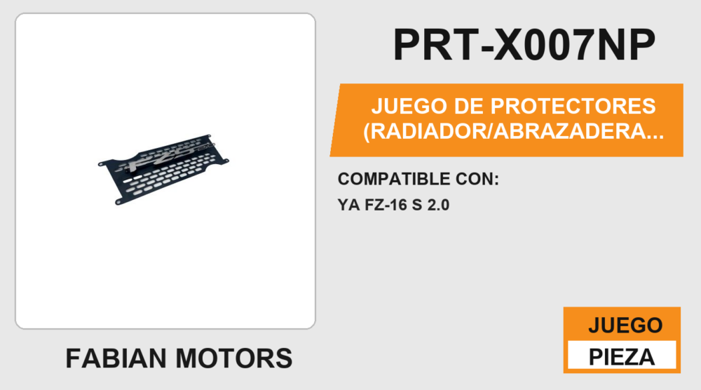 JUEGO DE PROTECTORES (RADIADOR, ABRAZADERA DE MANUBRIO, LIQUIDO DE FRENO, CALIPER) ACERO INOXIDABLE