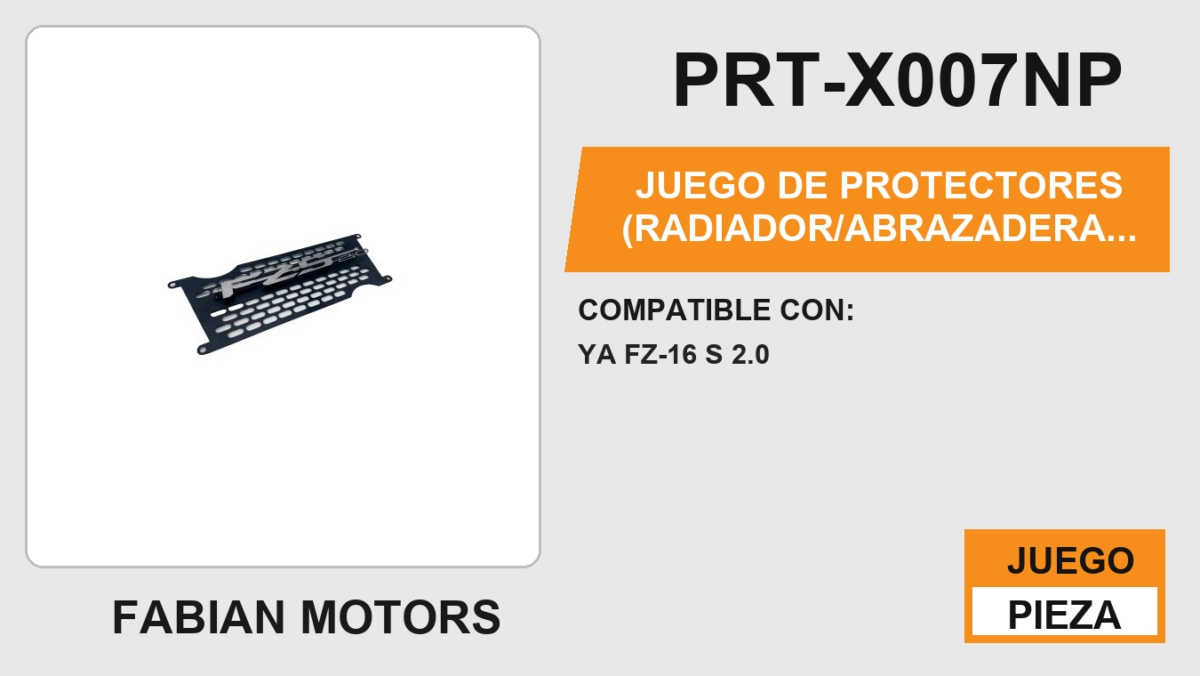 JUEGO DE PROTECTORES (RADIADOR, ABRAZADERA DE MANUBRIO, LIQUIDO DE FRENO, CALIPER) ACERO INOXIDABLE