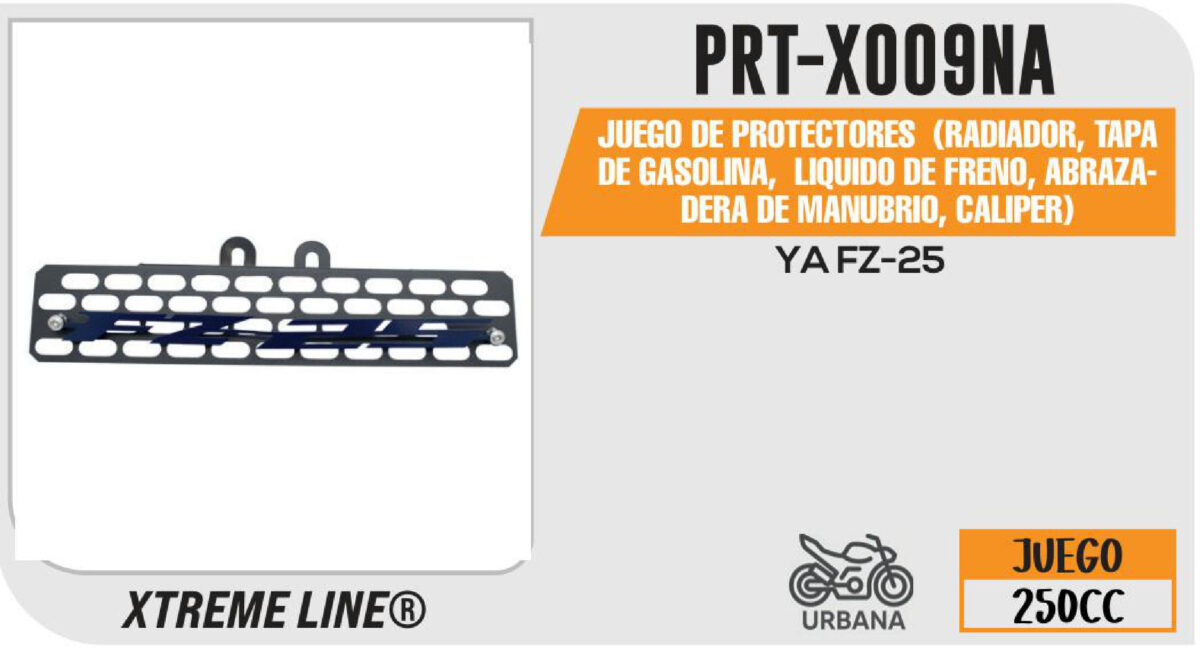 JUEGO DE PROTECTORES (RADIADOR, TAPA DE GASOLINA, LIQUIDO DE FRENO, ABRAZADERA DE MANUBRIO, CALIPER)YA FZ-25 ACERO INOXIDABLE