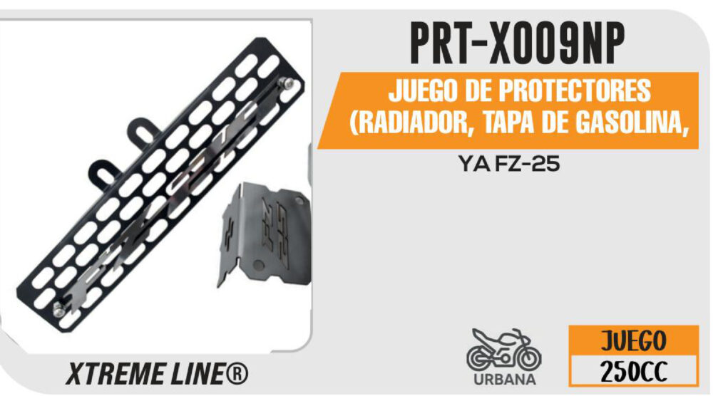 JUEGO DE PROTECTORES (RADIADOR, TAPA DE GASOLINA, LIQUIDO DE FRENO, ABRAZADERA DE MANUBRIO, CALIPER)YA FZ-25 ACERO INOXIDABLE