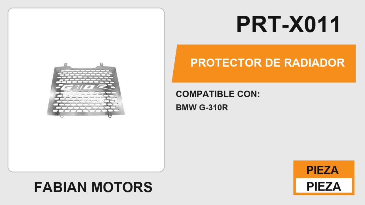 PROTECTOR DE RADIADOR ACERO INOXIDABLE