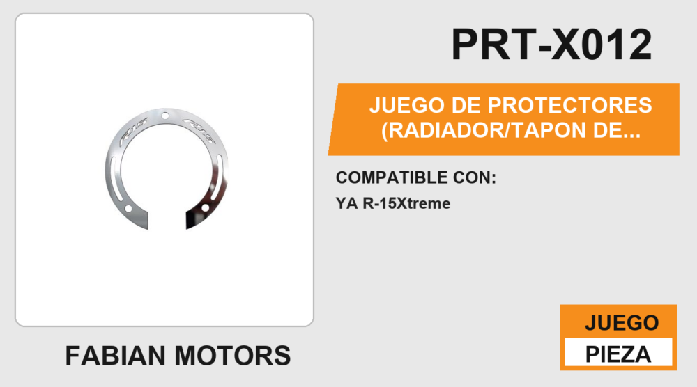 JUEGO DE PROTECTORES (RADIADOR, TAPON DE GASOLINA, LIQUIDO DE FRENO, DEPOSITO TRASERO) ACERO INOXIDABLE