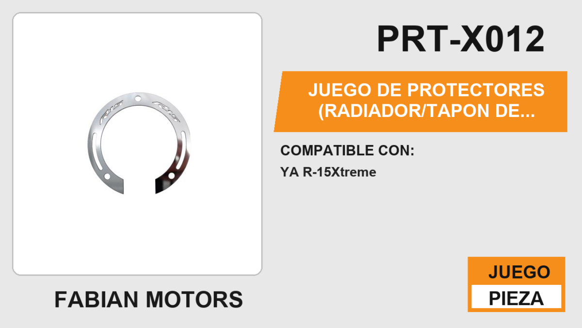 JUEGO DE PROTECTORES (RADIADOR, TAPON DE GASOLINA, LIQUIDO DE FRENO, DEPOSITO TRASERO) ACERO INOXIDABLE