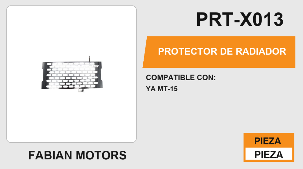 PROTECTOR DE RADIADOR ACERO INOXIDABLE