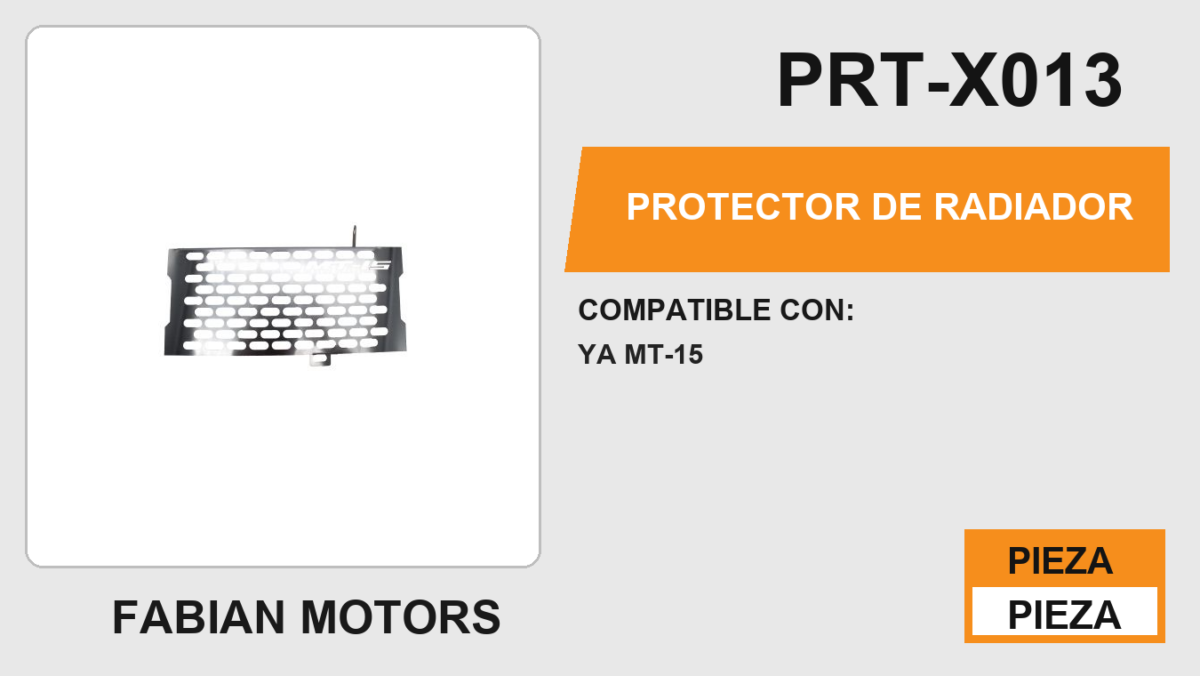 PROTECTOR DE RADIADOR ACERO INOXIDABLE