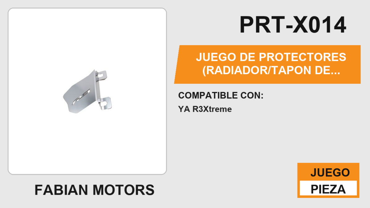 JUEGO DE PROTECTORES (RADIADOR, TAPON DE GASOLINA, LIQUIDO DE FRENO, DEPOSITO TRASERO, CALIPER) ACERO INOXIDABLE