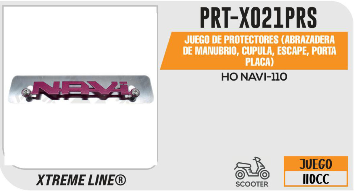 JUEGO DE PROTECTORES (ABRAZADERA DE MANUBRIO, CUPULA, ESCAPE, PORTA PLACA) ACERO INOXIDABLE