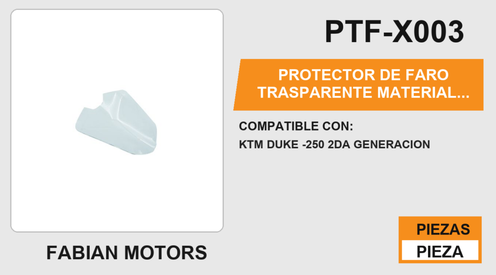 PROTECTOR DE FARO TRASPARENTE MATERIAL ACRILICO CON CINTA ADHESIVA