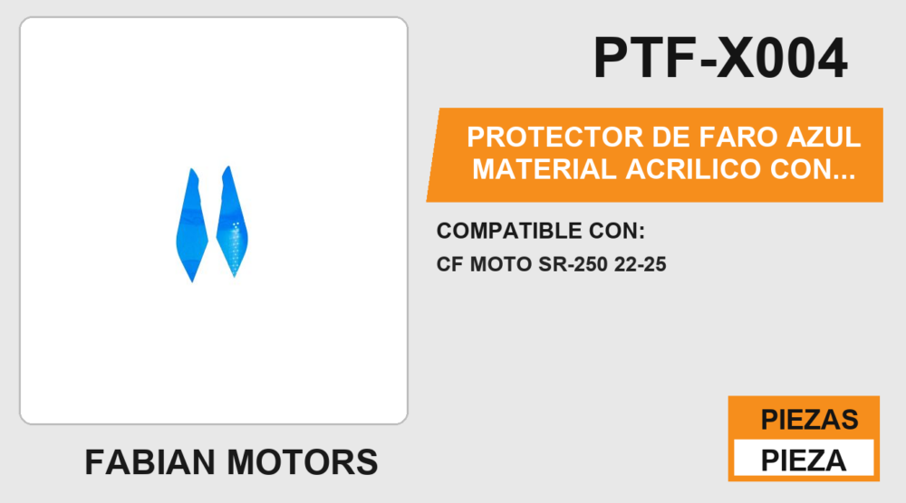 PROTECTOR DE FARO AZUL MATERIAL ACRILICO CON CINTA ADHESIVA