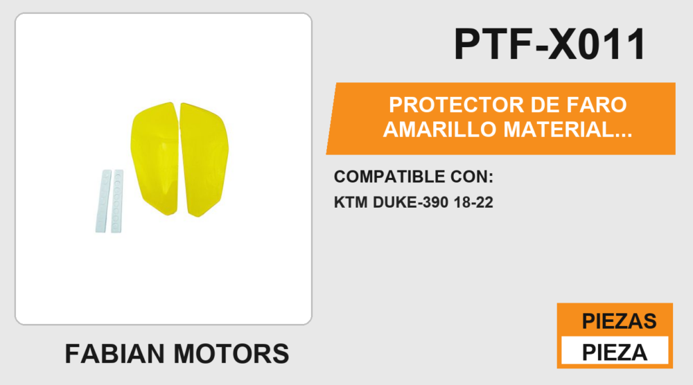 PROTECTOR DE FARO AMARILLO MATERIAL ACRILICO CON CINTA ADHESIVA