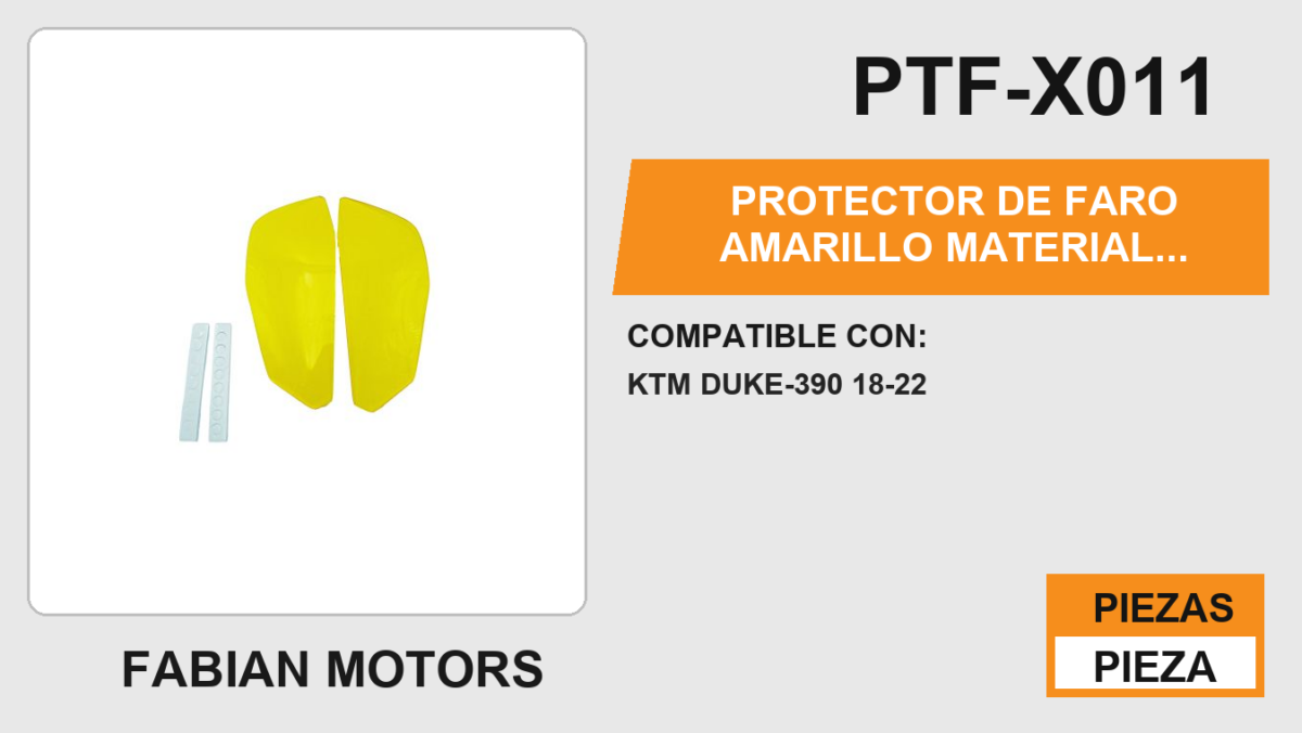 PROTECTOR DE FARO AMARILLO MATERIAL ACRILICO CON CINTA ADHESIVA