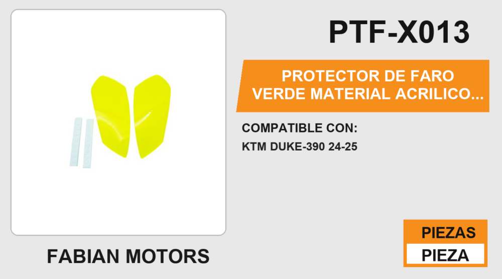 PROTECTOR DE FARO VERDE MATERIAL ACRILICO CON CINTA ADHESIVA