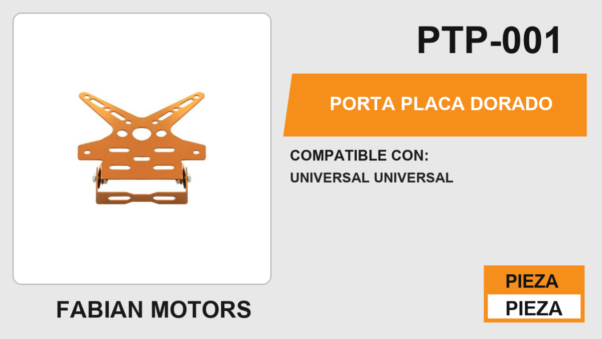 PORTA PLACA DORADO
