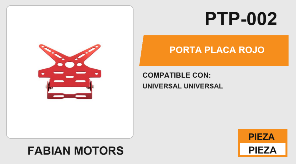 PORTA PLACA ROJO