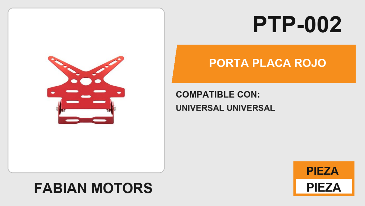 PORTA PLACA ROJO