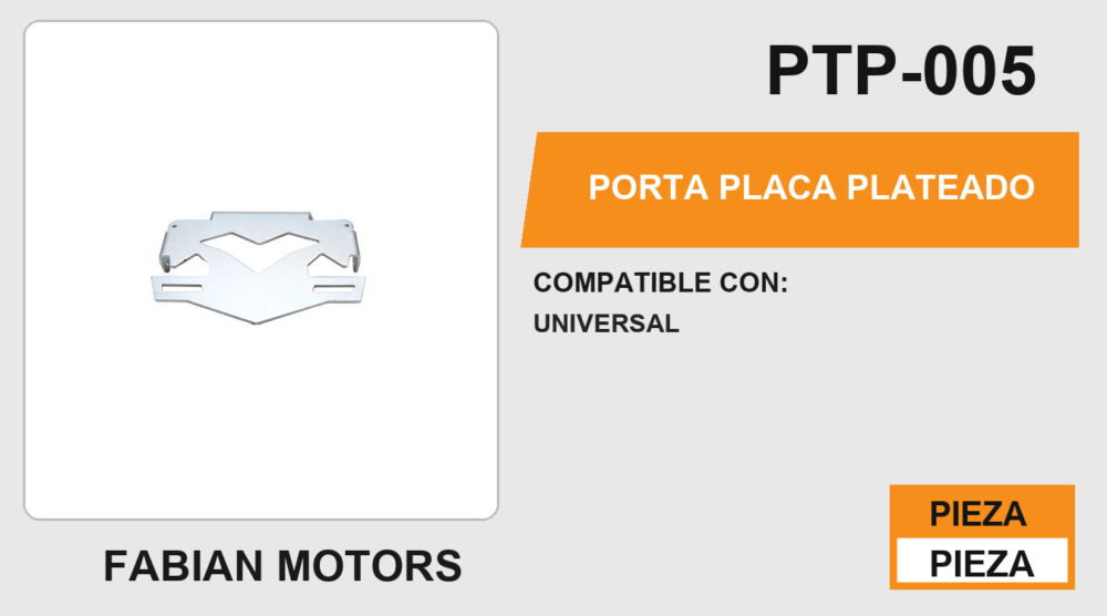 PORTA PLACA PLATEADO