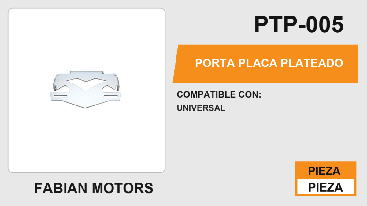 PORTA PLACA PLATEADO