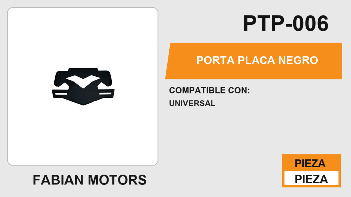 PORTA PLACA NEGRO