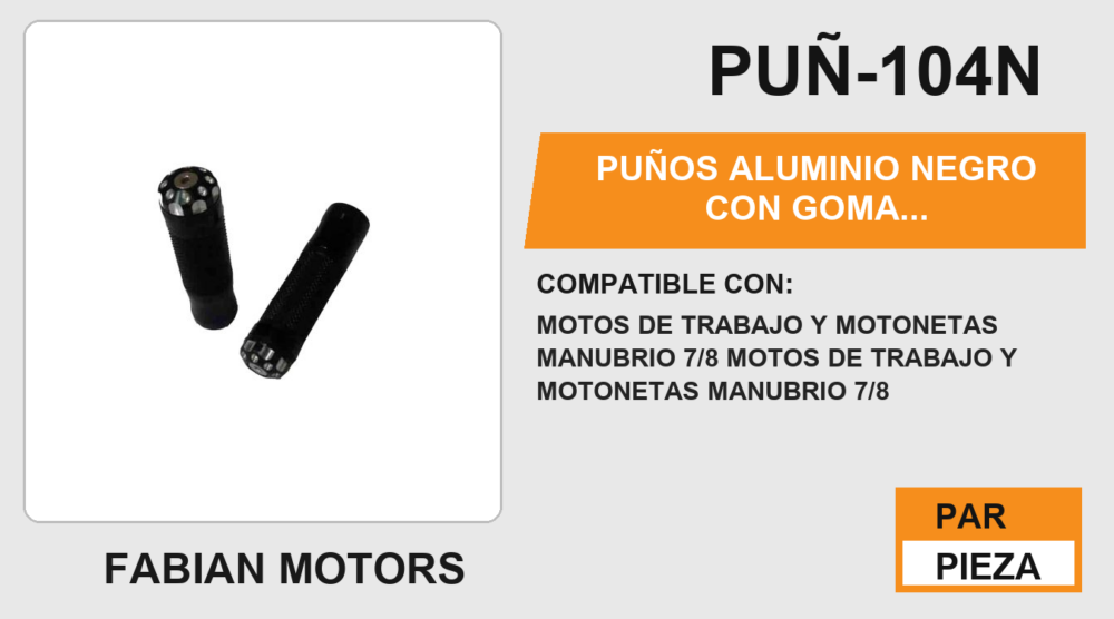 PUÑOS ALUMINIO NEGRO CON GOMA ANTIDERRAPANTE CON PUNTA ALUMINIO CON TUBO MOVIL