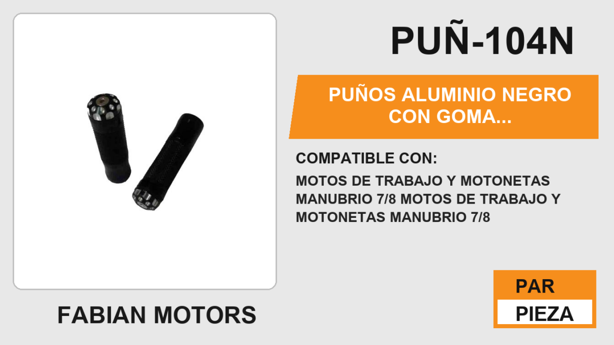 PUÑOS ALUMINIO NEGRO CON GOMA ANTIDERRAPANTE CON PUNTA ALUMINIO CON TUBO MOVIL