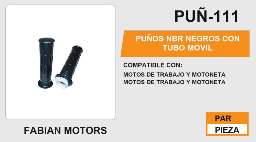 PUÑOS NBR NEGROS CON TUBO MOVIL