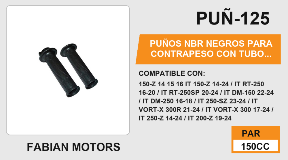PUÑOS NBR NEGROS PARA CONTRAPESO CON TUBO MOVIL