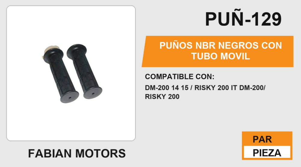 PUÑOS NBR NEGROS CON TUBO MOVIL
