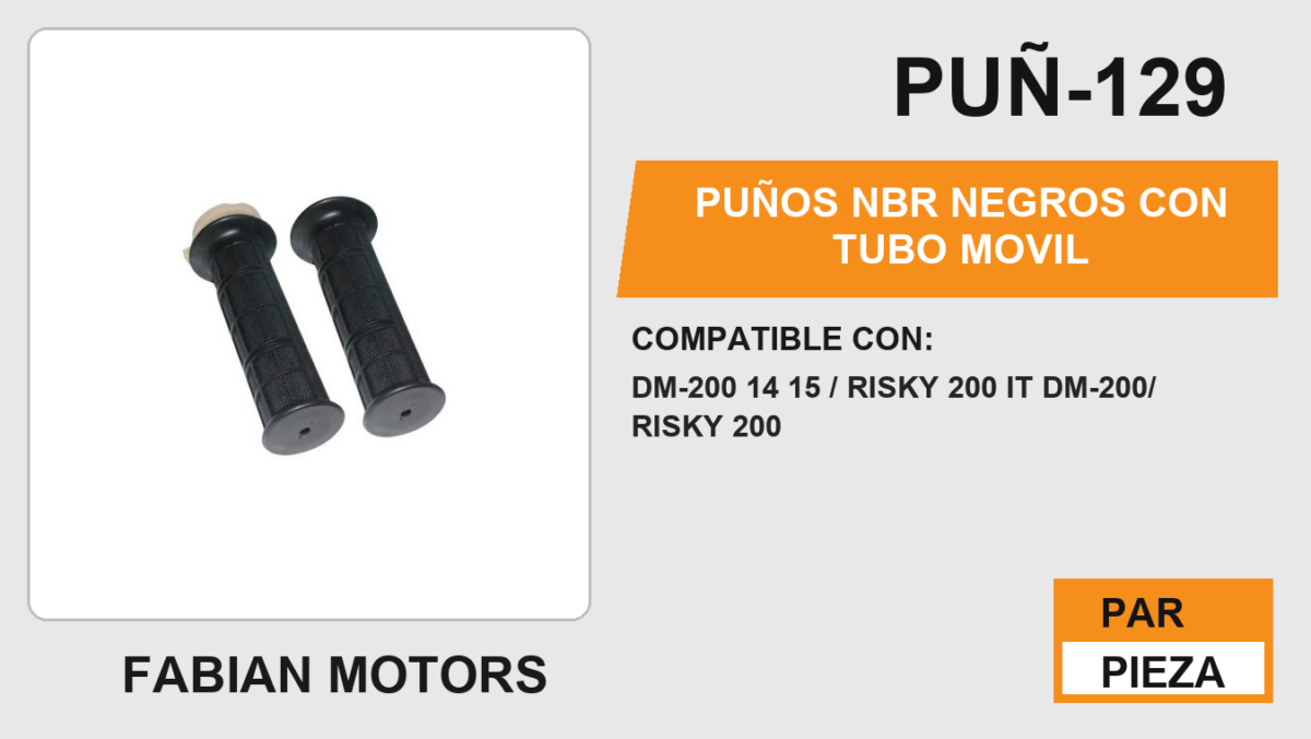 PUÑOS NBR NEGROS CON TUBO MOVIL