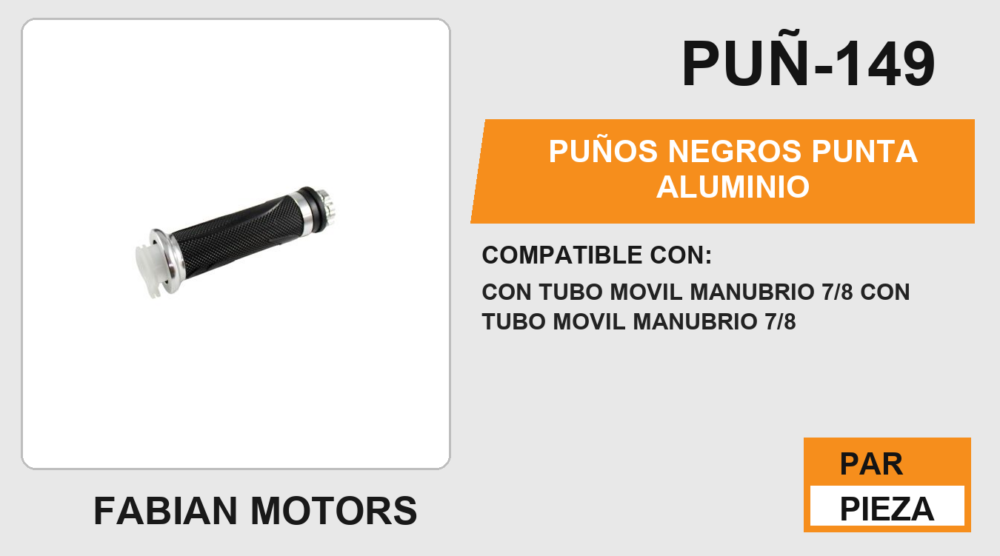 PUÑOS NEGROS PUNTA ALUMINIO