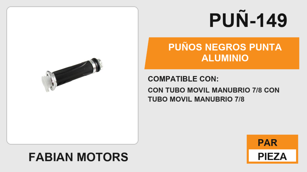 PUÑOS NEGROS PUNTA ALUMINIO