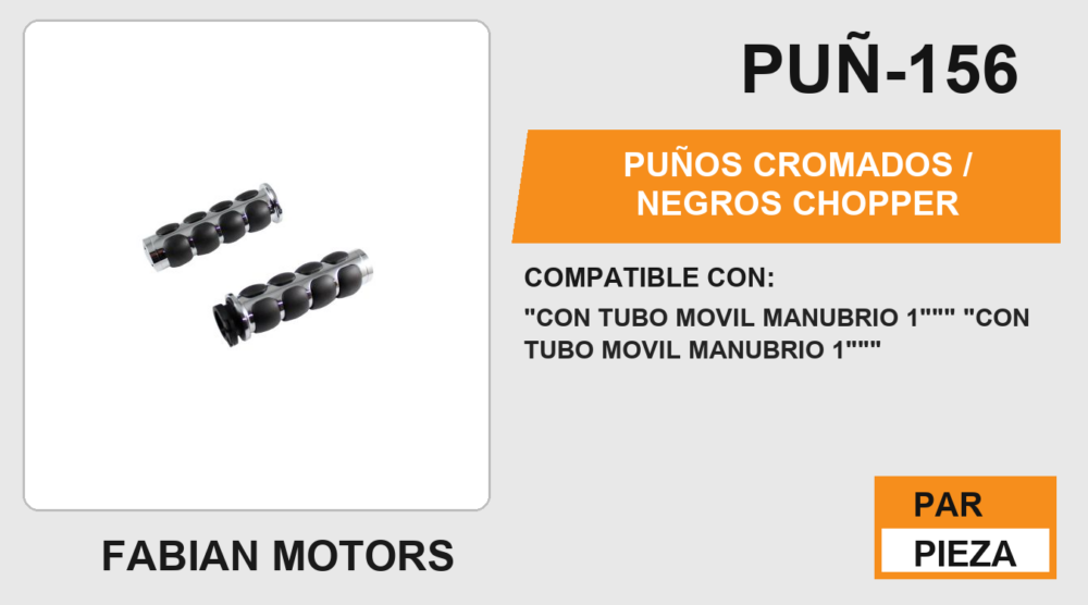 PUÑOS CROMADOS / NEGROS CHOPPER