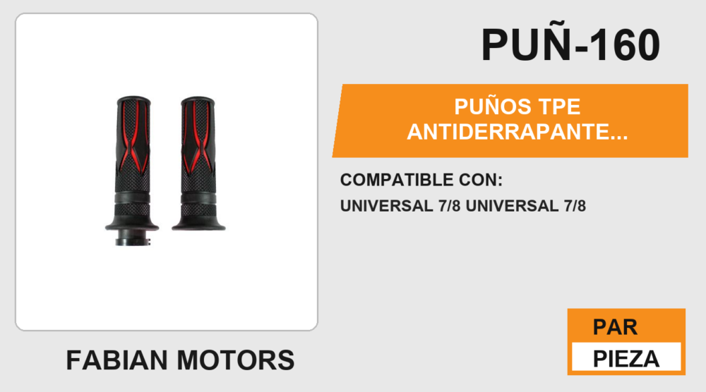 PUÑOS TPE ANTIDERRAPANTE CROSSING ROJO CON TUBO MOVIL MANUBRIO