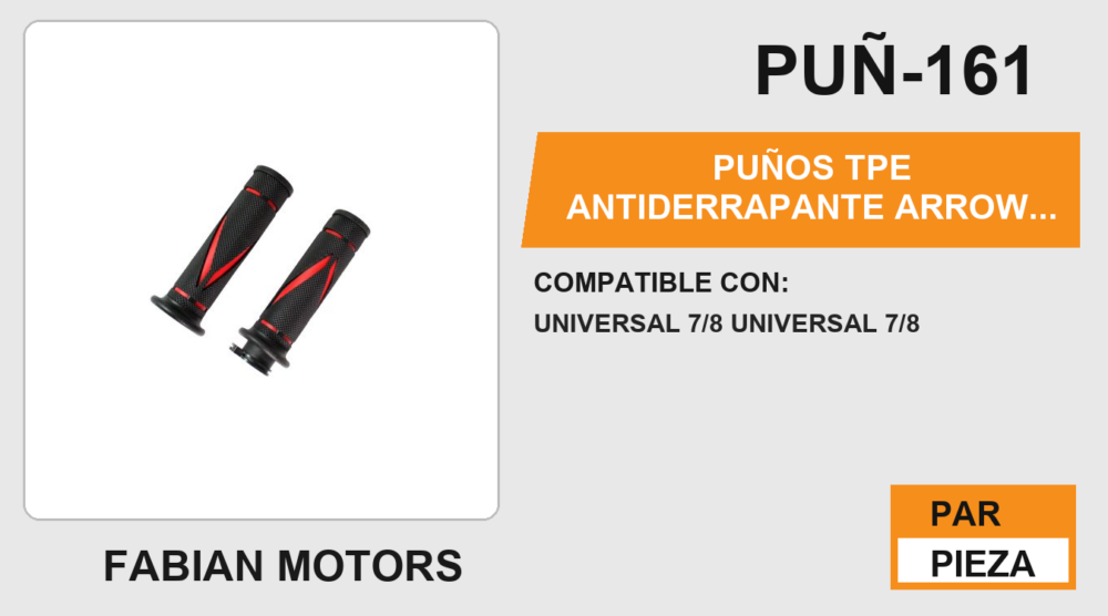 PUÑOS TPE ANTIDERRAPANTE ARROW ROJO CON TUBO MOVIL MANUBRIO