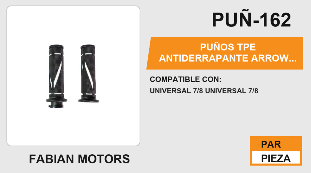 PUÑOS TPE ANTIDERRAPANTE ARROW BLANCO CON TUBO MOVIL MANUBRIO