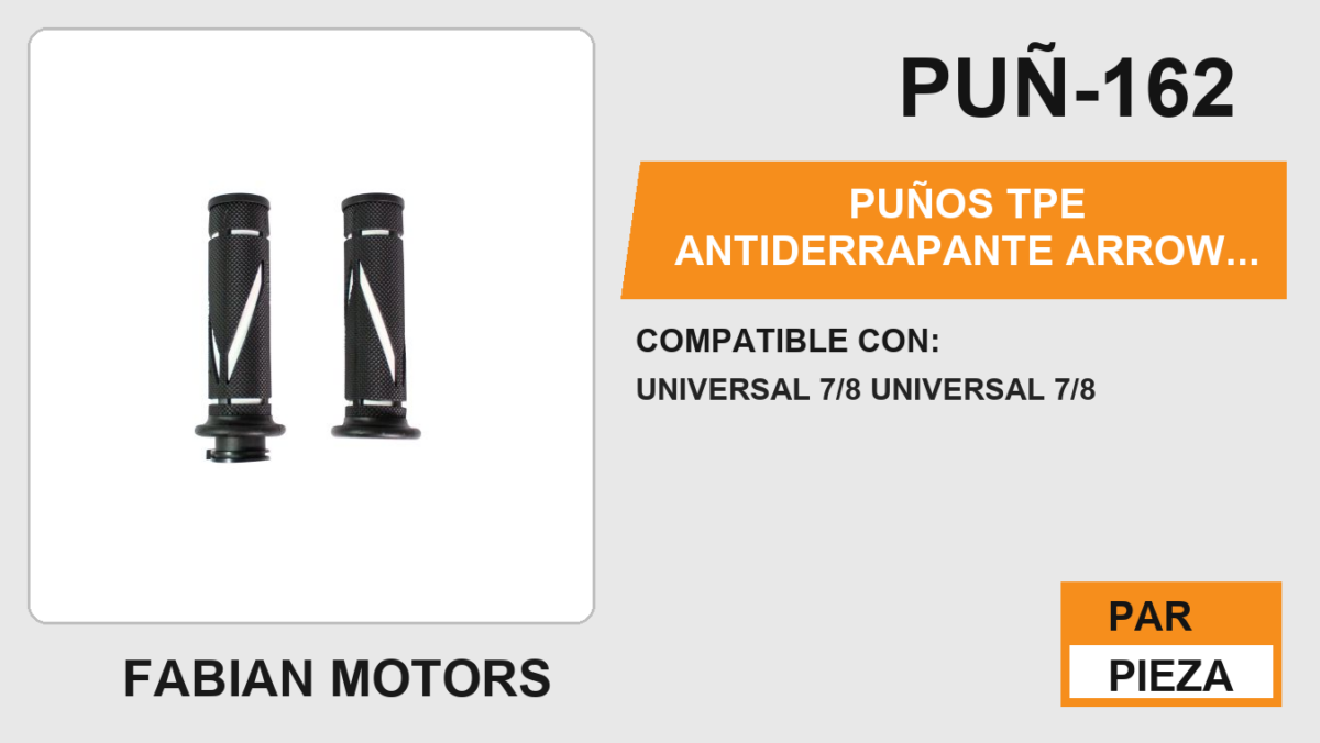 PUÑOS TPE ANTIDERRAPANTE ARROW BLANCO CON TUBO MOVIL MANUBRIO