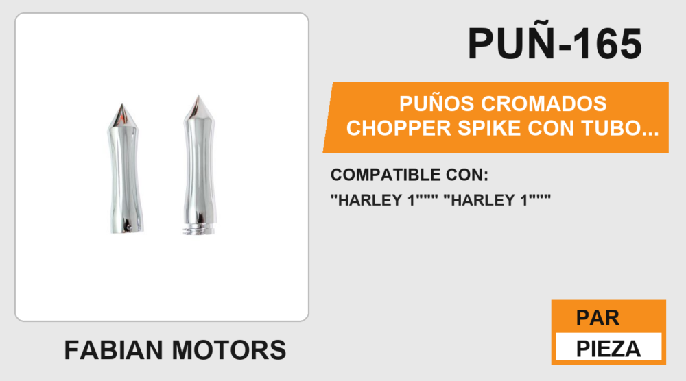 PUÑOS CROMADOS CHOPPER SPIKE CON TUBO MOVIL MANUBRIO