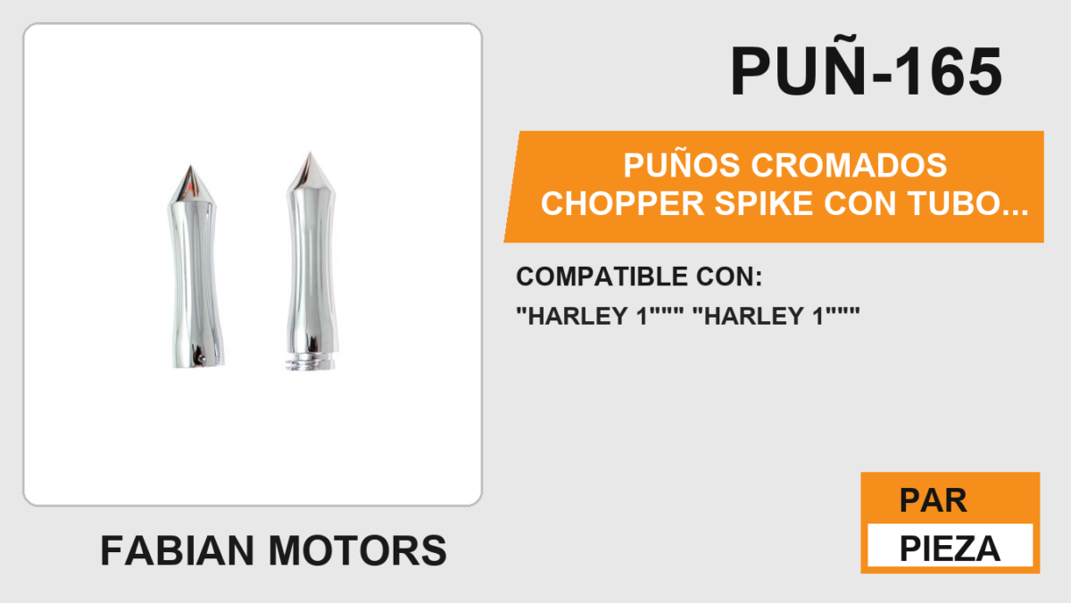 PUÑOS CROMADOS CHOPPER SPIKE CON TUBO MOVIL MANUBRIO