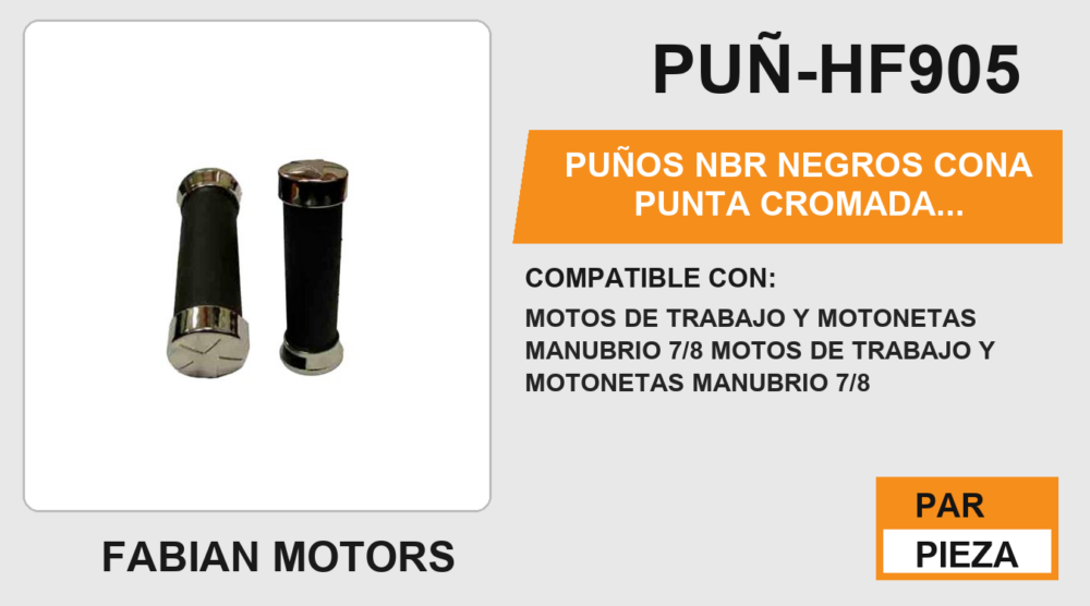 PUÑOS NBR NEGROS CON  PUNTA CROMADA ESTRELLA CON TUBO MOVIL