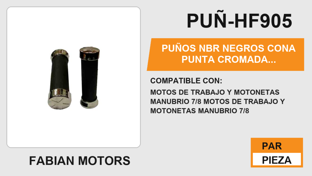 PUÑOS NBR NEGROS CON  PUNTA CROMADA ESTRELLA CON TUBO MOVIL