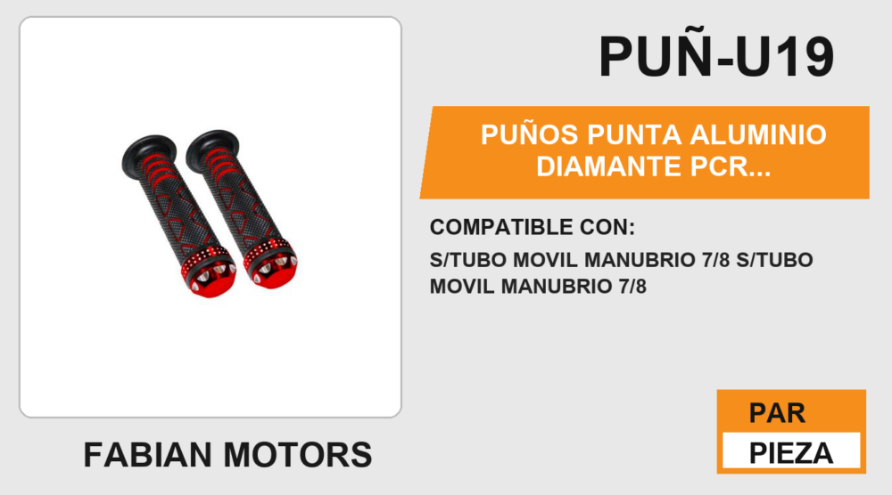 PUÑOS PUNTA ALUMINIO DIAMANTE PCR ANTIDERRAPANTE PUNTA DE ALUMINIO FORMA DE DIAMANTE  ROJO