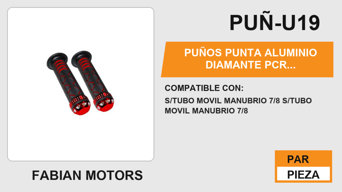 PUÑOS PUNTA ALUMINIO DIAMANTE PCR ANTIDERRAPANTE PUNTA DE ALUMINIO FORMA DE DIAMANTE  ROJO