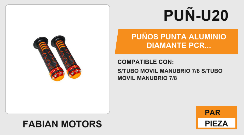 PUÑOS PUNTA ALUMINIO DIAMANTE PCR ANTIDERRAPANTE PUNTA DE ALUMINIO FORMA DE DIAMANTE NARANJA