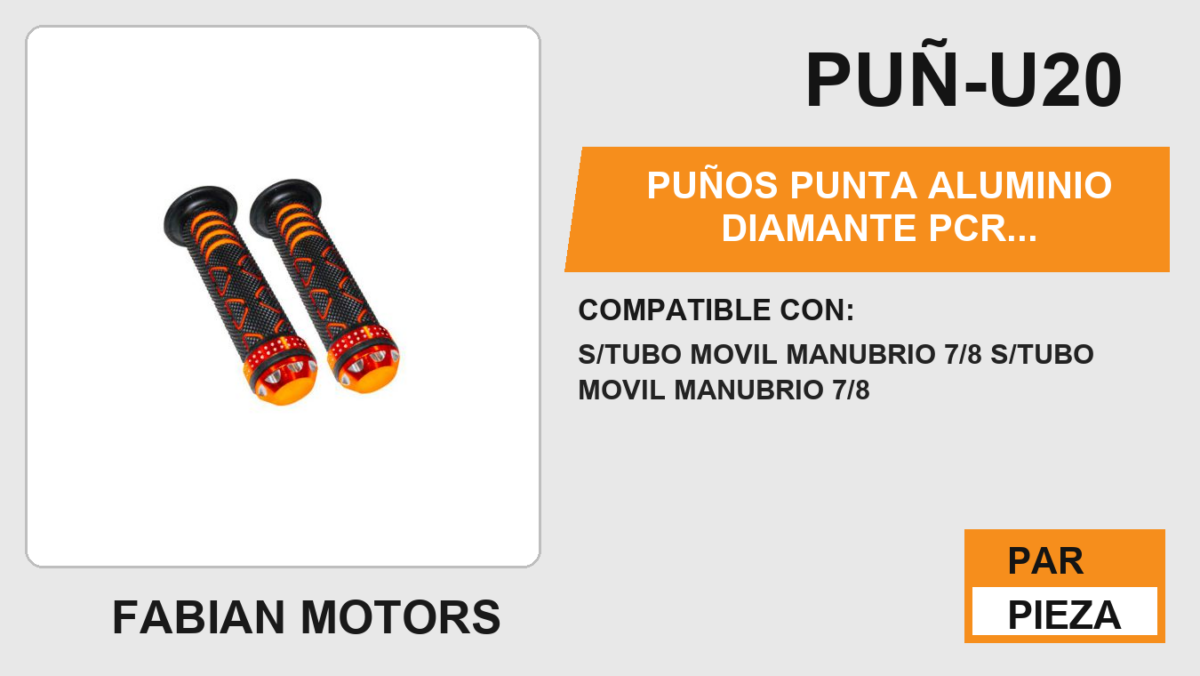 PUÑOS PUNTA ALUMINIO DIAMANTE PCR ANTIDERRAPANTE PUNTA DE ALUMINIO FORMA DE DIAMANTE NARANJA