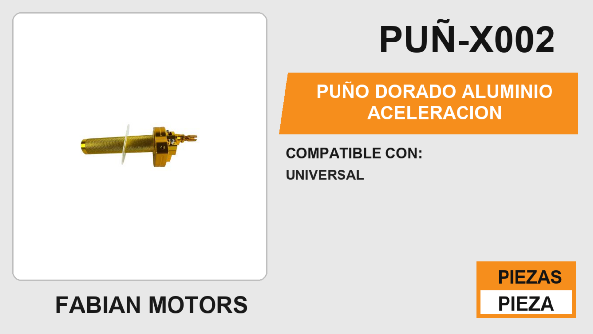 PUÑO DORADO ALUMINIO ACELERACION