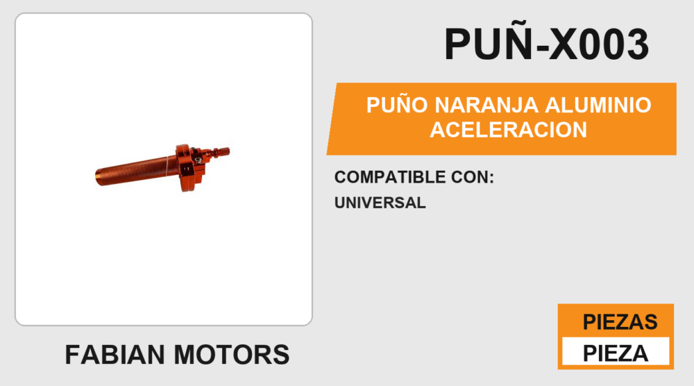 PUÑO NARANJA ALUMINIO ACELERACION